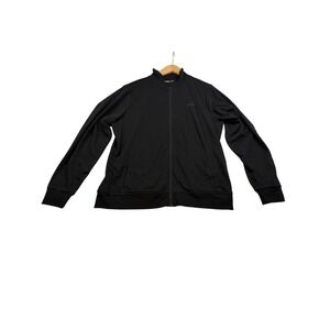 Fila Mens Full Zip Track Jacket Black Mock Neck Cotton Blend Large L